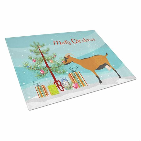 CAROLINES TREASURES Oberhasli Goat Christmas Glass Cutting Board - Large BB9255LCB